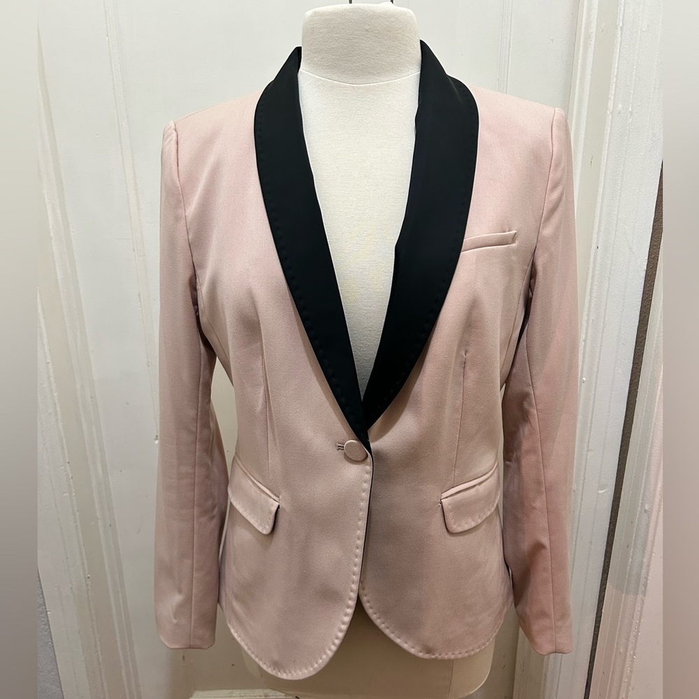 H&M Pink Blazer with Black Lapel